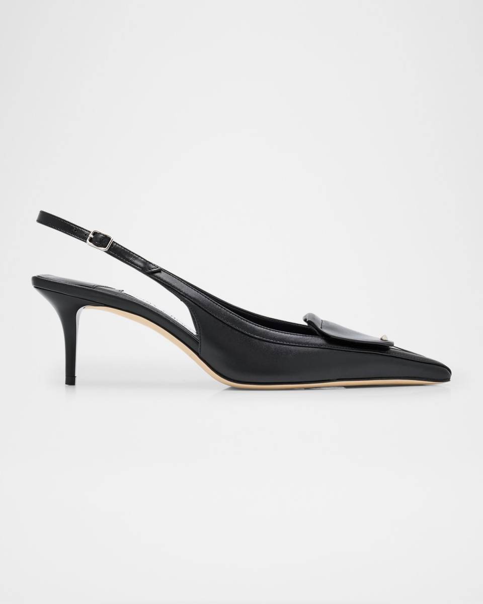 Frances Leather Fold Slingback Pumps